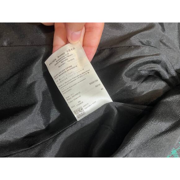 ESCADA ELBOW PATCH PLAID WOOL KNIT JACKET BLAZER TARTAN GREEN WOMENS 40 US 10 - Picture 8 of 12